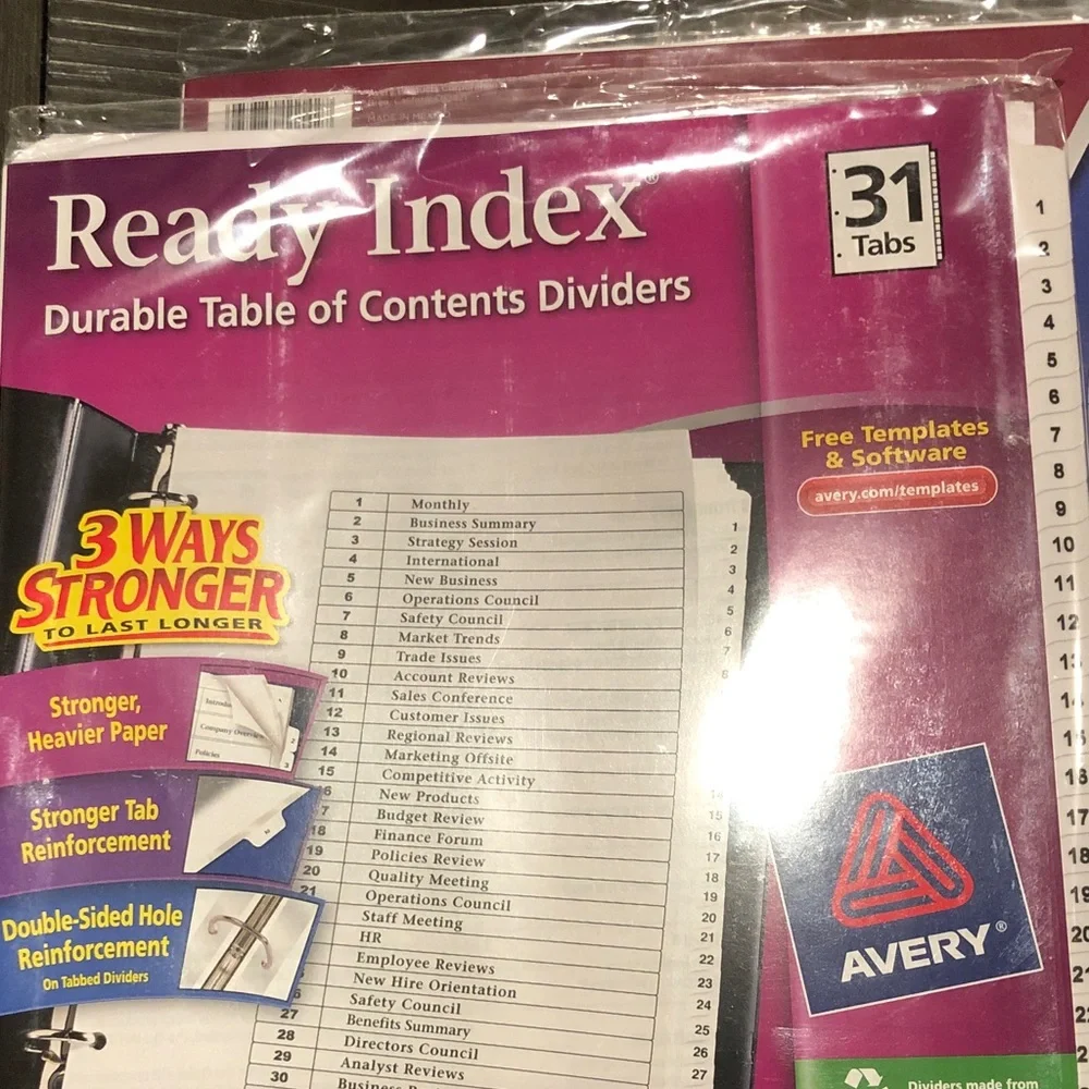 Avery Ready Index Tab Table of Contents Dividers (22)